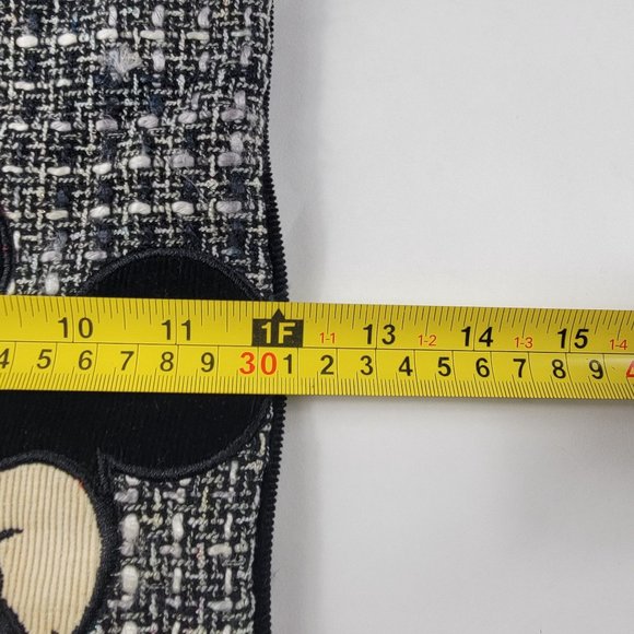 Disneyland Embroidered Mickey Mouse Black Tweed Tote Bag Book Bag - Picture 11 of 11